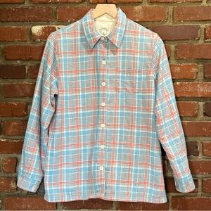 L.L. Bean‎ women's fleece lined pastel plaid flannel shacket size small